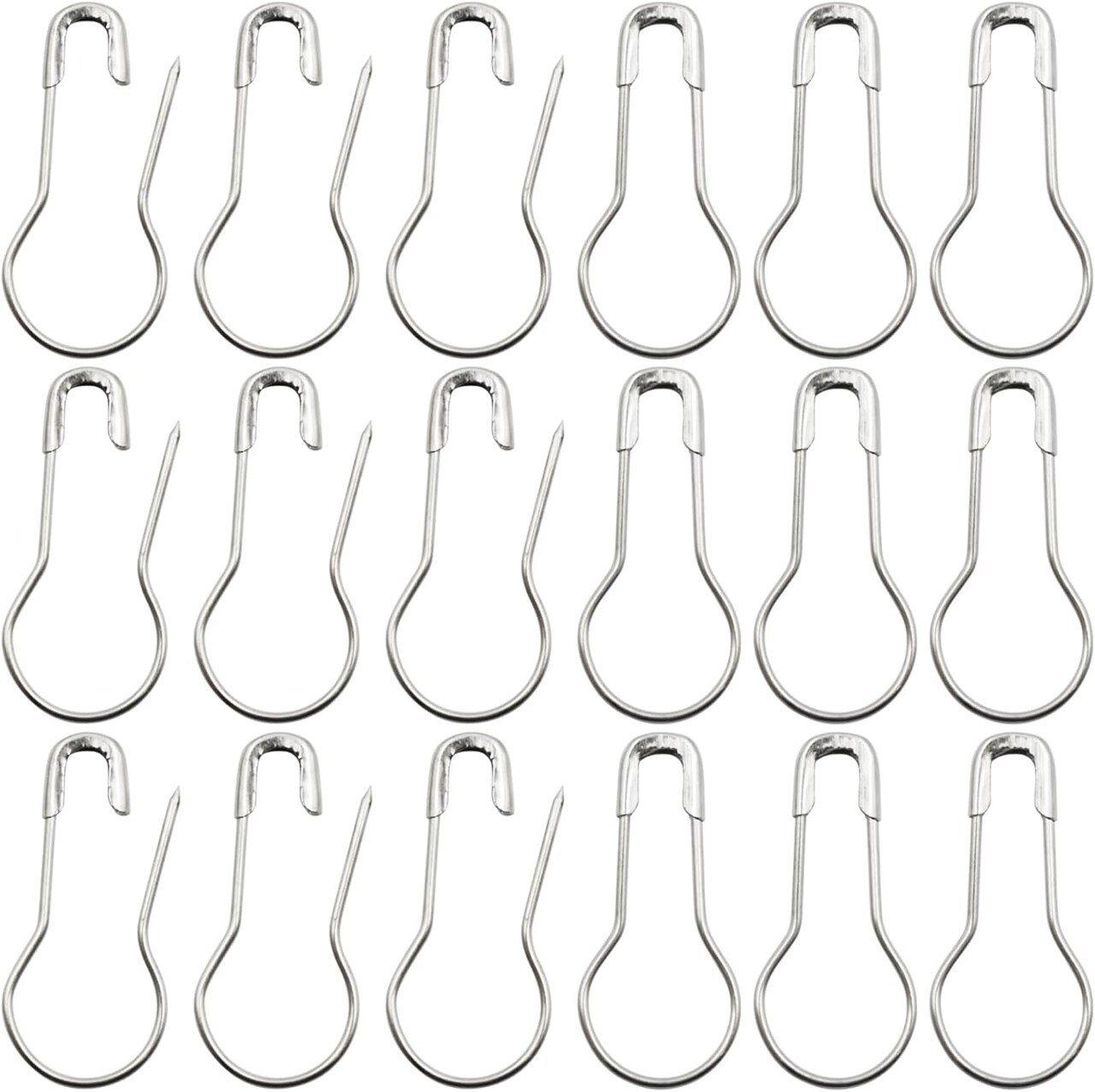 1000pcs Metal Safety Pins, Bulb Gourd Pins, 0.9” Clothing Tag Pin Calabash Pin Pear Shaped Bead Needle Pins for Crafts Clothes Crafting Knitting Sewing Making Accessories (Sliver)